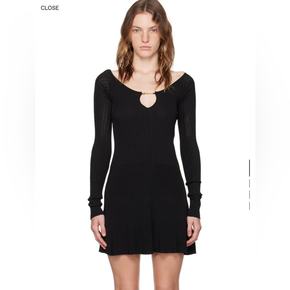 Jacquemus Black Long Sleeve Knit Mini Dress
